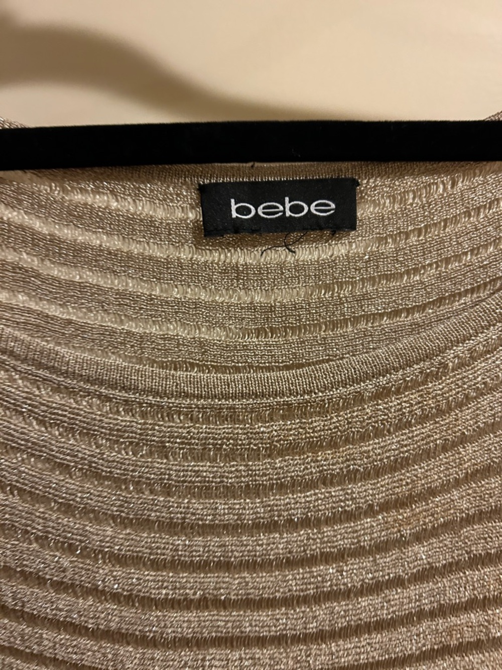 bebe Beige Woven top gold/beige